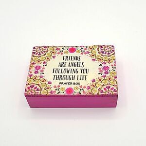 Prayer Box, Pink- Friends are Angels Following You Through Life, New